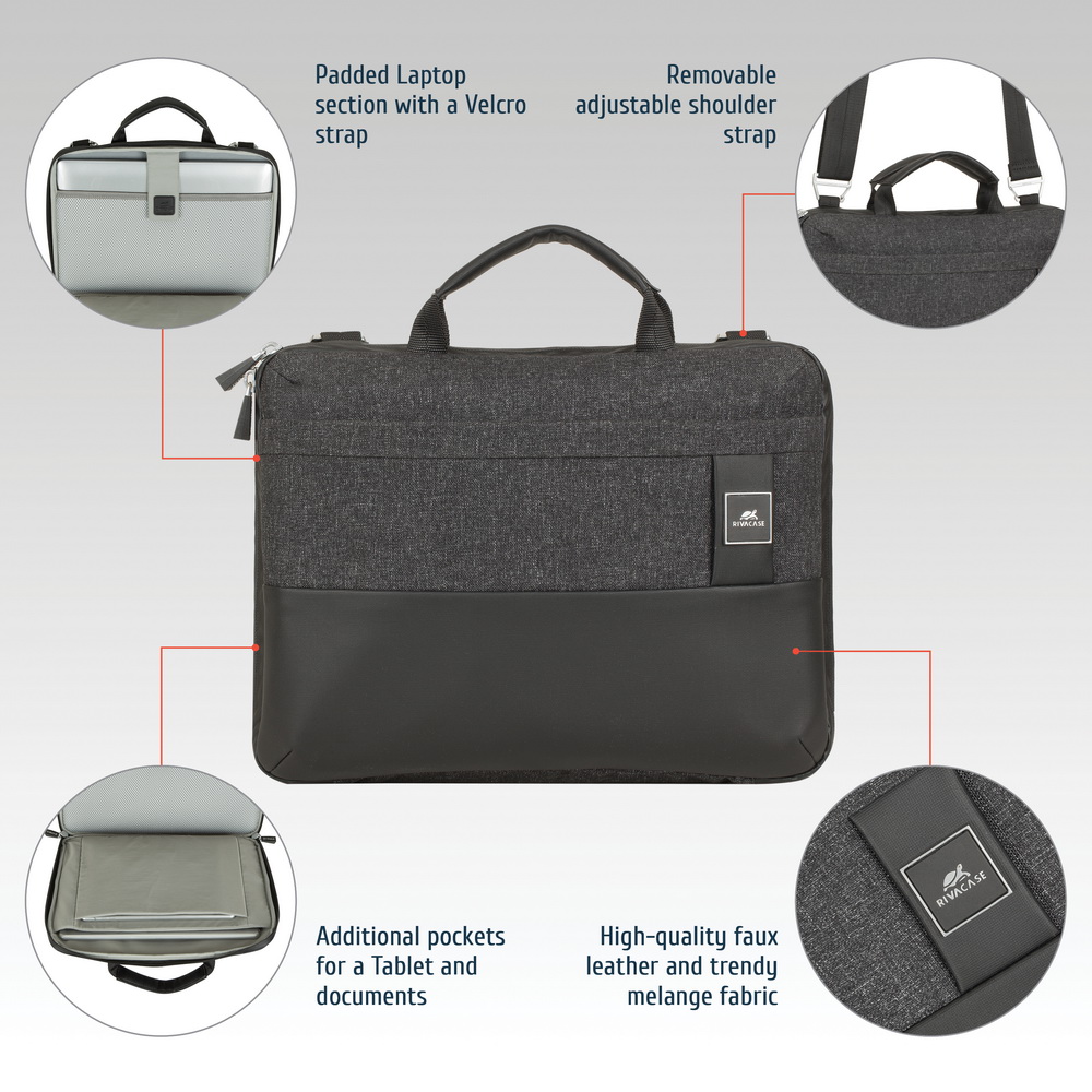 8823 czarne melanżowe etui na MacBooka Pro i Ultrabooka 13.3